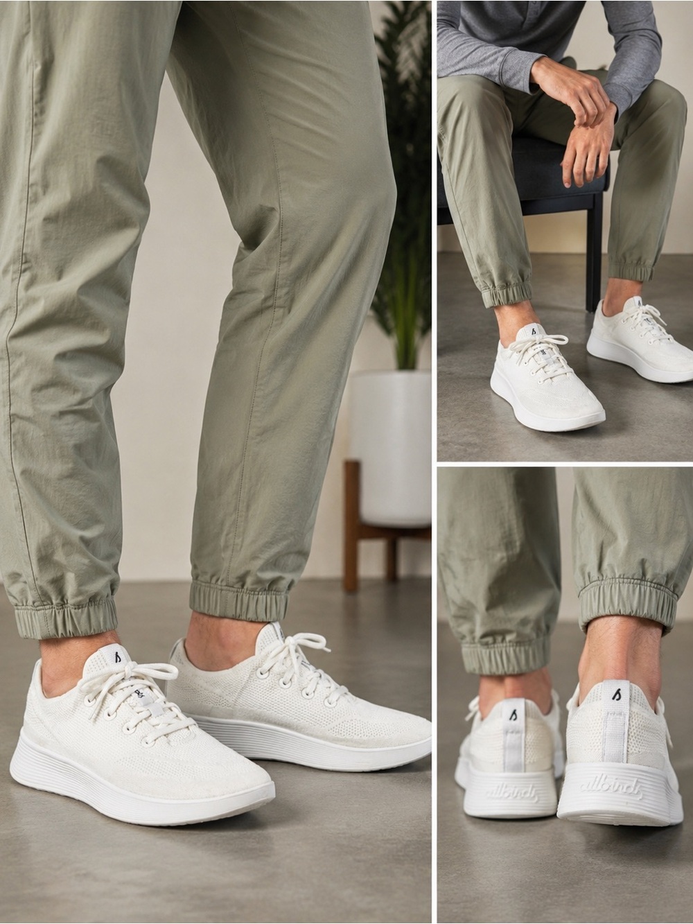 Allbirds Tree Runner Go Men’s Size 13 Blizzard Off-White Knit Casual Sneakers